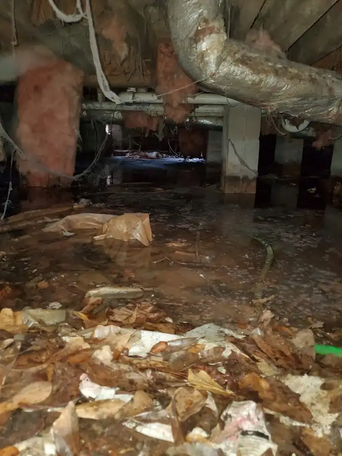 Crawl space flood assessment for Commercial Water Damage Restoration in Gulf Breeze